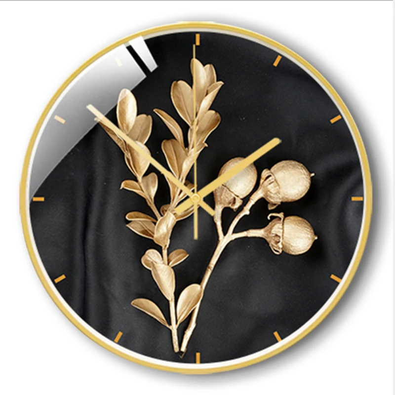 

12 Inch Gold Wall Clock Modern Minimalist Round Clock Metal Wall Clock Mute Quartz Clock Home Decorate For Living Room
