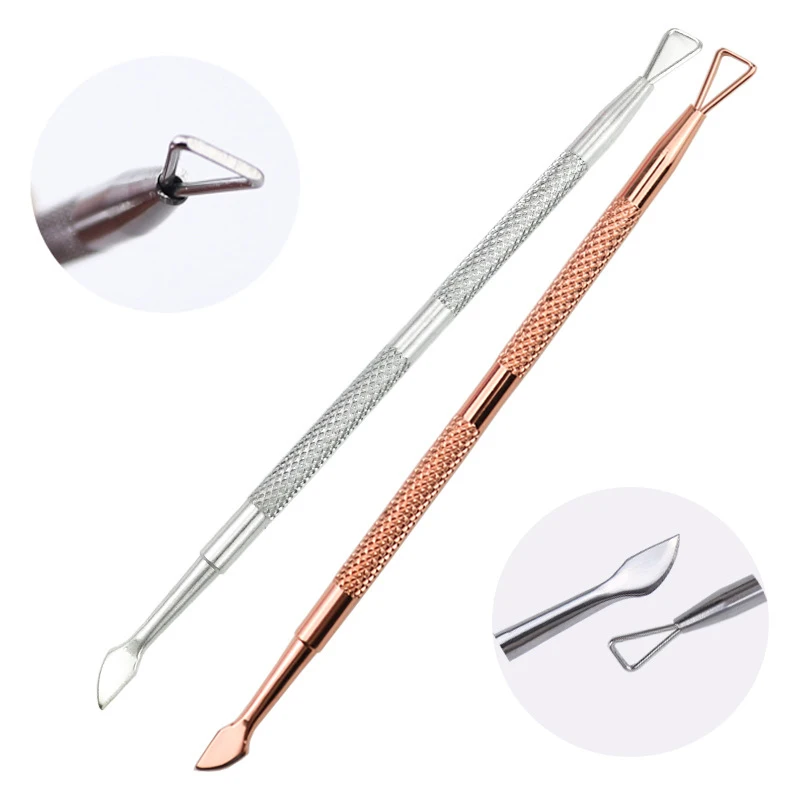 

1PC Stainless Steel UV Gel Nail Polish Remover Stick Dual-ended Triangle Rod Nail Art Cuticle Pusher Manicure Clean Tools