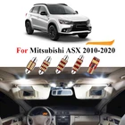 6 шт. светодиодные лампы для освещения салона автомобиля Вышивка крестом пакет комплект для Mitsubishi ASX 2010 2011 2012 -2018 2019 2020 карта багажник Потолочные плафоны белый