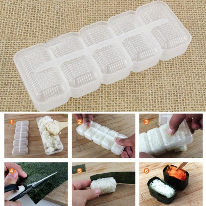 

Sushi Tools Food Grade Plastic Sushi Nigiri Maker Sushi Maker Rice Mold DIY Bento Making Kit Japanese Kitchen Bento Accessories