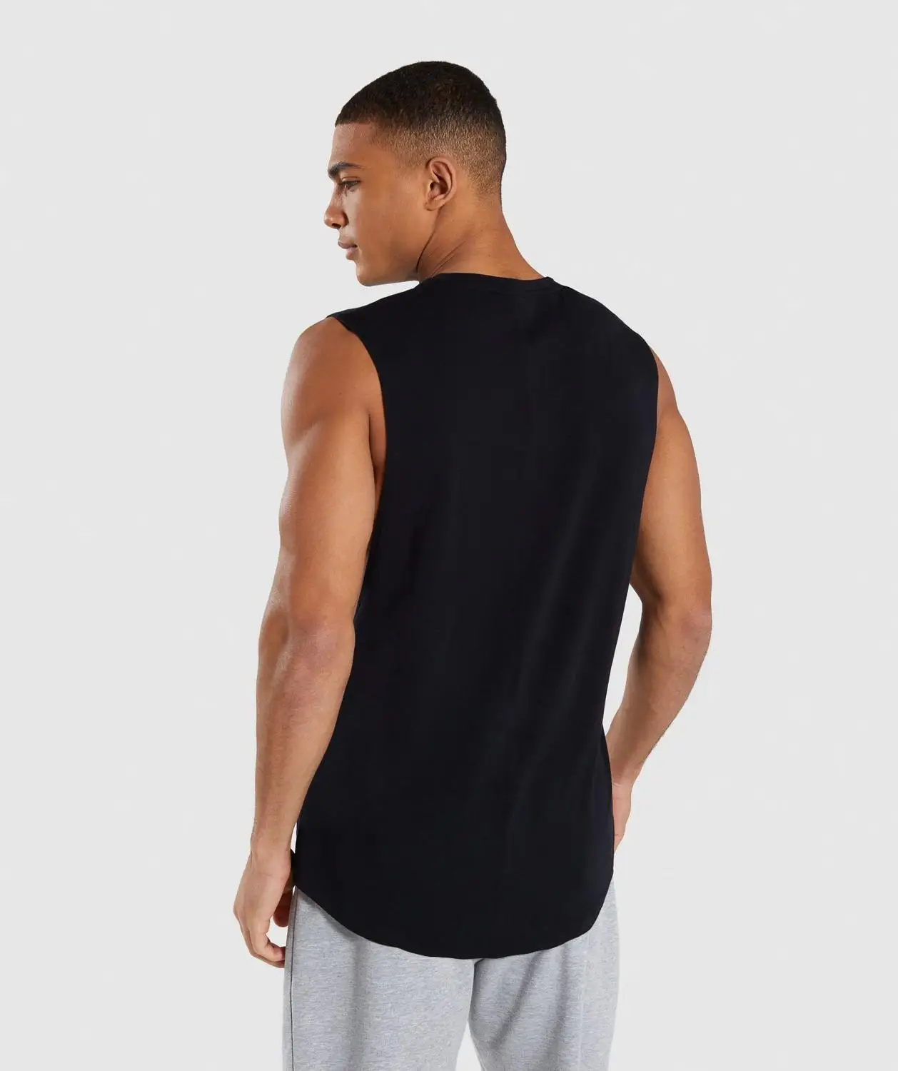 Летняя новая брендовая жилетка мужской однотонный жилет с изогнутым подолом