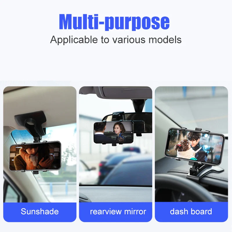 

New Spida Mount 360 Degree Rotatable Car Holder Universal Phone Clip Stand Bracket for Cellphone For iPhone11 Pro Samsung