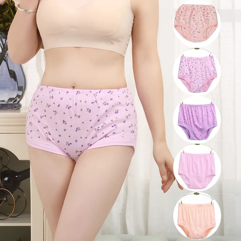 

3pcs one lot mix 3 colors plus size Plus Size Intimates Cotton Panties Women Underwear 21-126