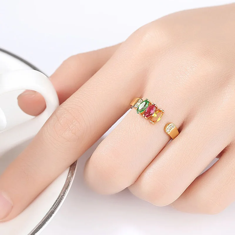 Ювелирные изделия из серебра 925 пробы простой стиль красочные изящные кристаллы