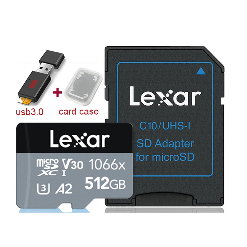 Оригинальная профессиональная карта памяти Lexar 1066X для micro SDXC SD 64/128/256/512 ГБ U3 V30 A2 160