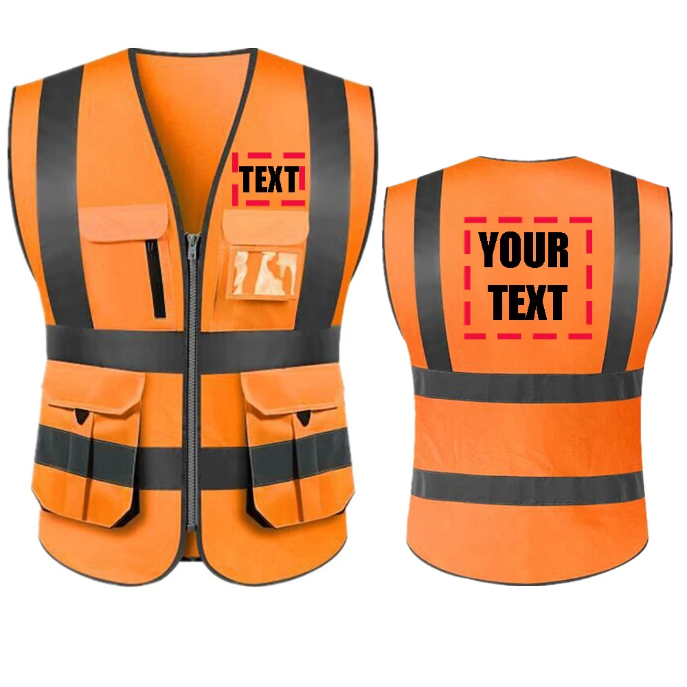 

Индивидуальный светоотражающий жилет безопасности для мотоцикла, Рабочая форма повышенной видимости для строительства, класс безопасности ANSI 2