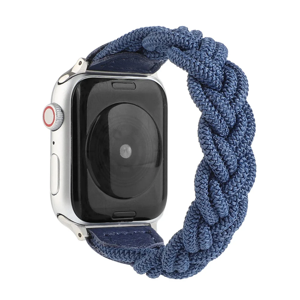Ремешок нейлоновый для Apple Watch Band 38 мм 42 44 40 плетеный эластичный спортивный