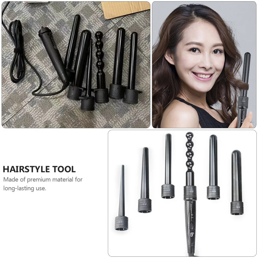 

1 set of Ceramic Curling Iron 6 in 1 Hair Curler Hair Curly Machine (Plug)