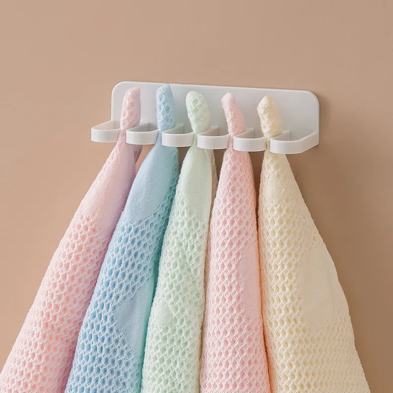 

1PCS Waterproof Six-hole Household Hook Viscose Wall Hanging On The Wall Seamless Hole-free Rack Kitchen Rag Hook Bathroom Rack