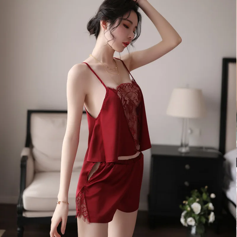 

Sexy Underwear Manufacturers Wholesale European and American New Transparent Leisure Tops Lace Hot Selling Suit