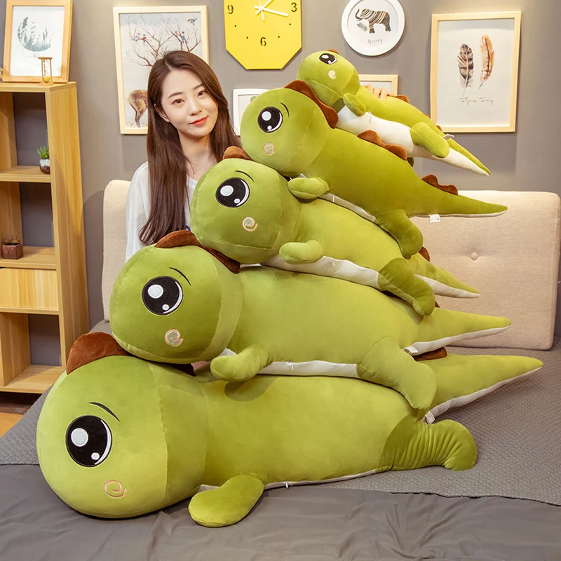 

Dinosaur Toy Cute Dino Lying Animal Plush Toy Stuffed Soft Doll Pink Blue Girls Boys Gift 60/80/100/120cm