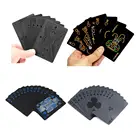 Креативные пластиковые водонепроницаемые игральные карты для покера, подарок для волшебной вечеринки, черная настольная игра, подарок для путешествий, прочные настольные игры для покера