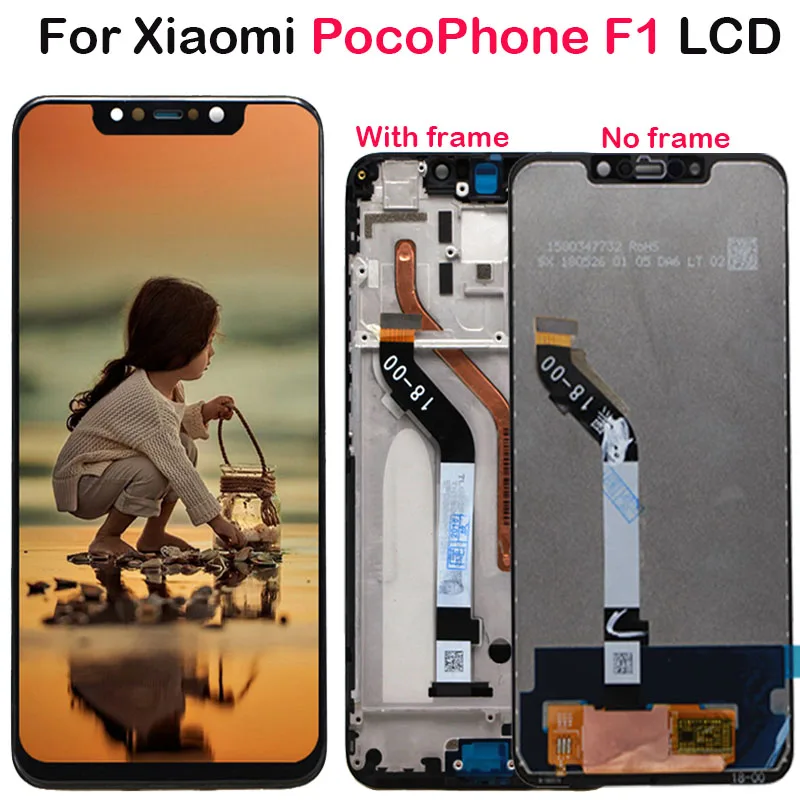 ЖК дисплей и дигитайзер сенсорного экрана в сборе с рамкой для Xiaomi Mi Pocophone F1