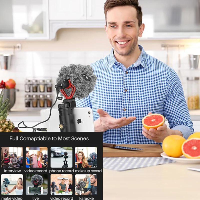 BOYA BY MM1 микрофон для видеозаписи android iPhone USB записи видео canon DSLR камеры