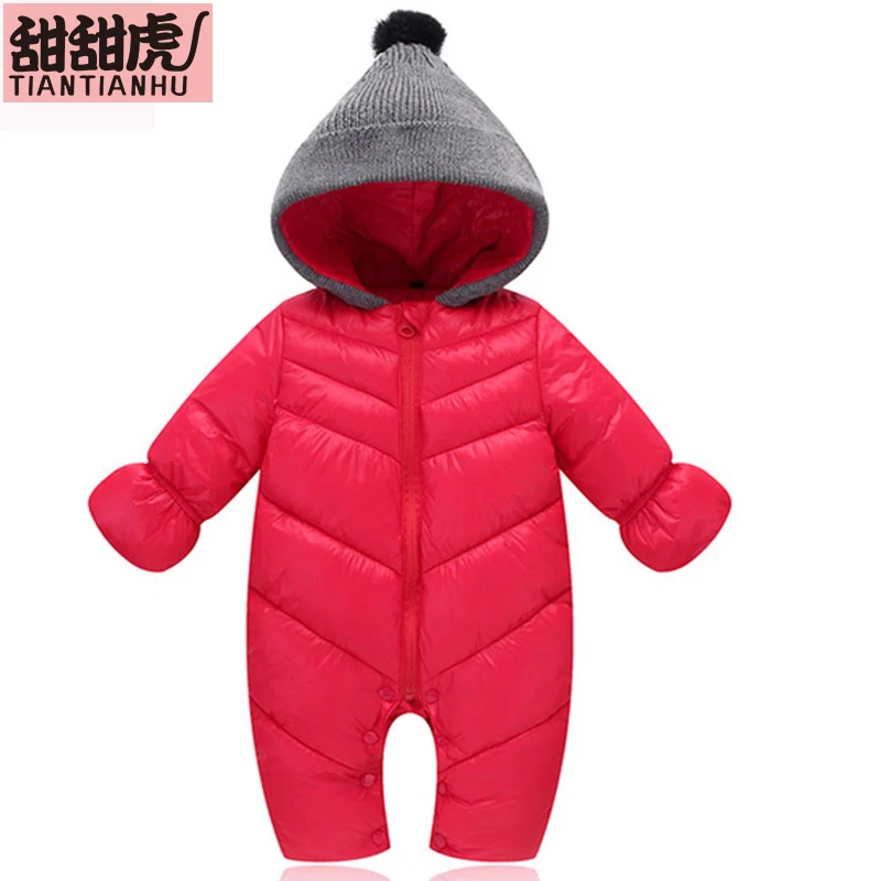 Осенняя теплая одежда для маленьких девочек и мальчиков зимний комбинезон