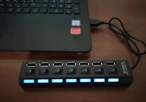 7 портов usb-хаб светодиодный USB Высокоскоростной адаптер 480 Мбит/с usb-хаб с выключателем питания для ПК, ноутбука, ПК, ноутбука с включением/выключением