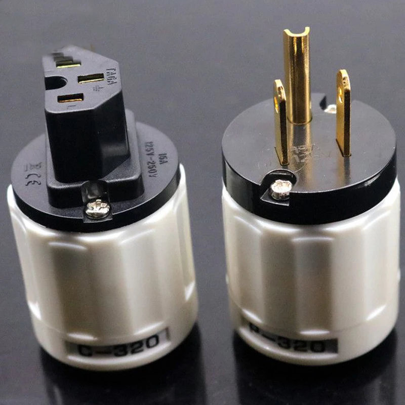 Colleimagion Hifi аудио P 320 + C родиевое Золото Чистая медь США AC разъем питания IEC женские