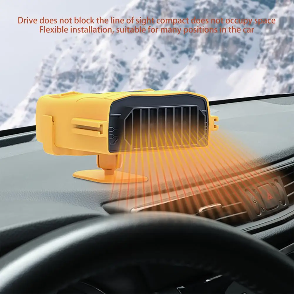

12V/24V Portable Car Heater 150W Electric Auto Windshield Dash Fan Yellow Black Winter Fast Heating Defogger For Cold Weather