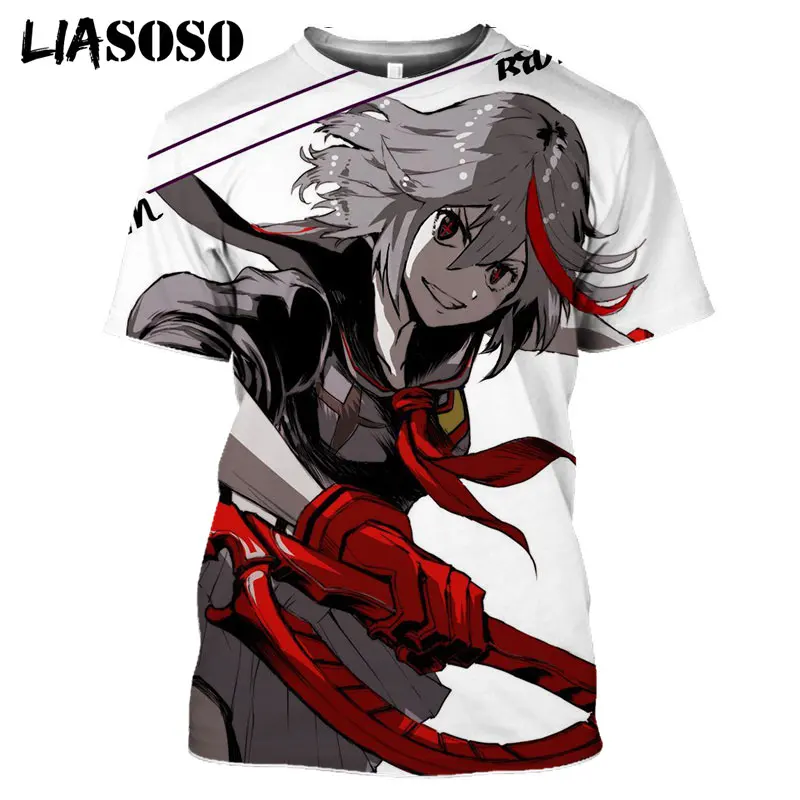 

LIASOSO 3D Print Women Men Anime Kill La Kill Kawaii Fashion T-shirt Casual Cool O-neck Street T Shirts Hip Pop Harajuku Tops