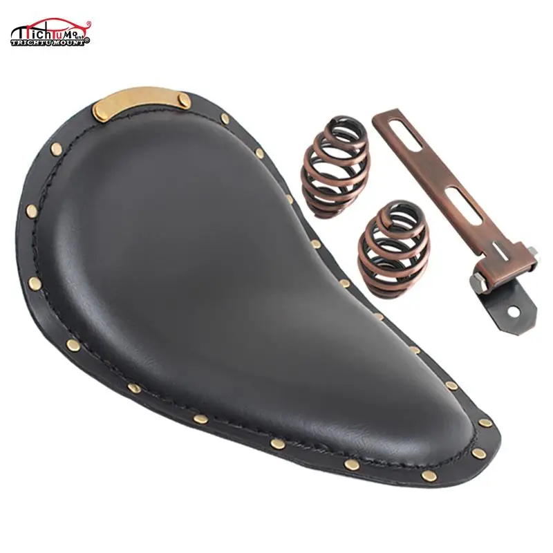 

Motorcycle 3" Spring Solo Bracket Seat For Harley Chopper Bobber Custom Driver Rider Seat