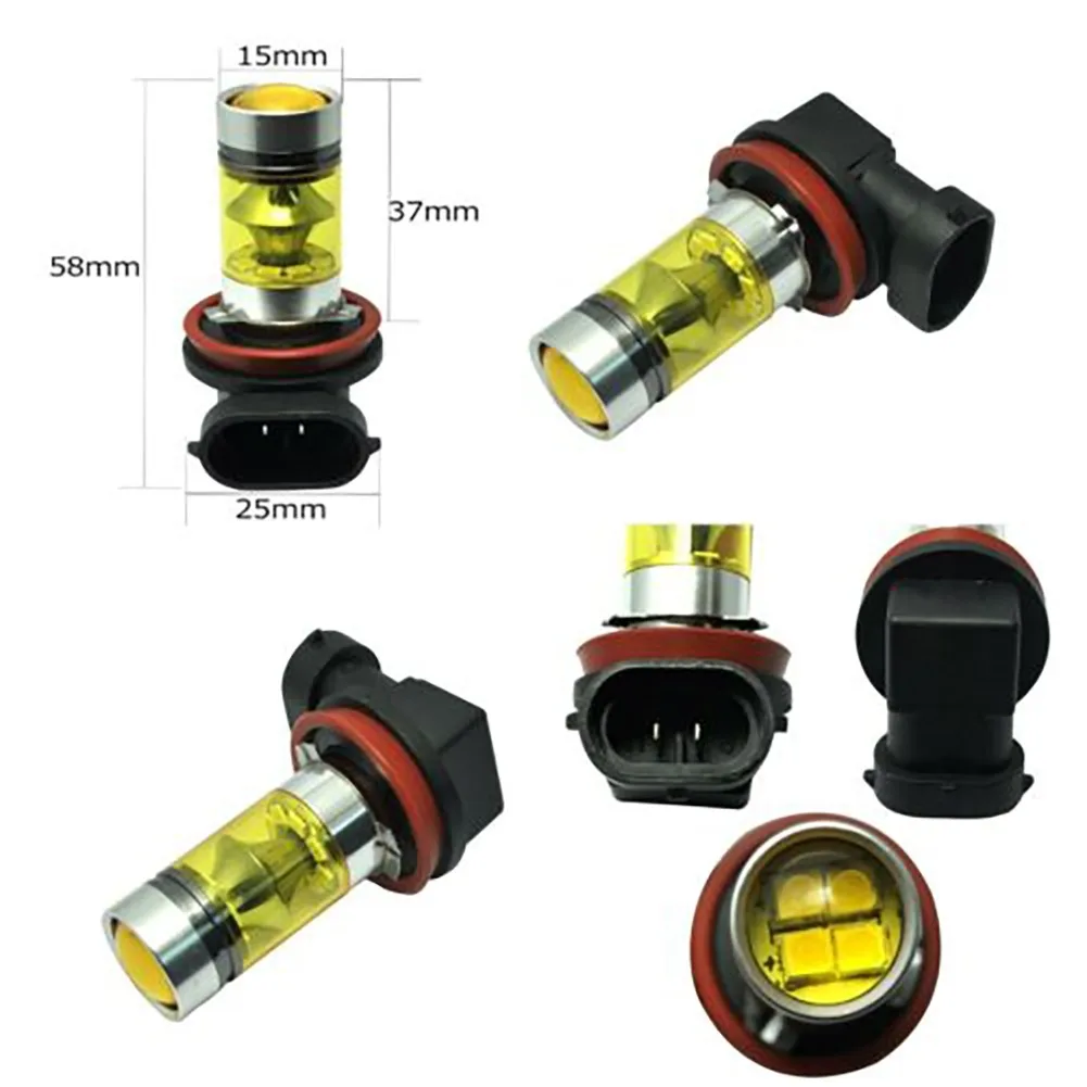 

Universal Bulbs Yellow Fog Light 2pcs 4300K DC 12V-24V DRL Driving H11 H8