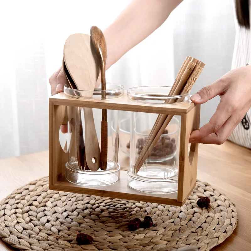 

Прозрачная стеклянная подставка для еды, простая клетка для еды в японском стиле, подставка для палочек для еды, кухонные принадлежности из ...