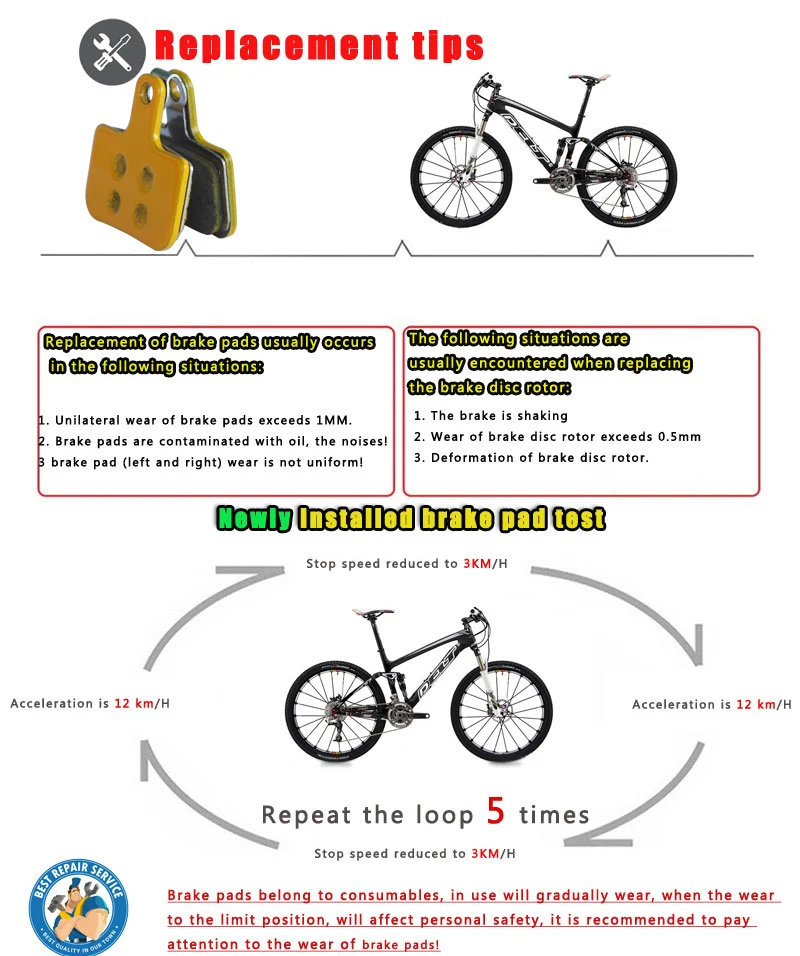

4 Pair Ceramics MTB Mountain Bicycle Disc Brake Pads FOR SRAM AVID DB1 DB3 DB5 LEVEL TL/T Accessories