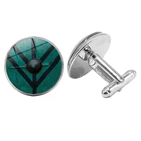 2020 new creative all match suit viking pirate glass cabochon charm cufflinks mens gift cufflinks jewelry