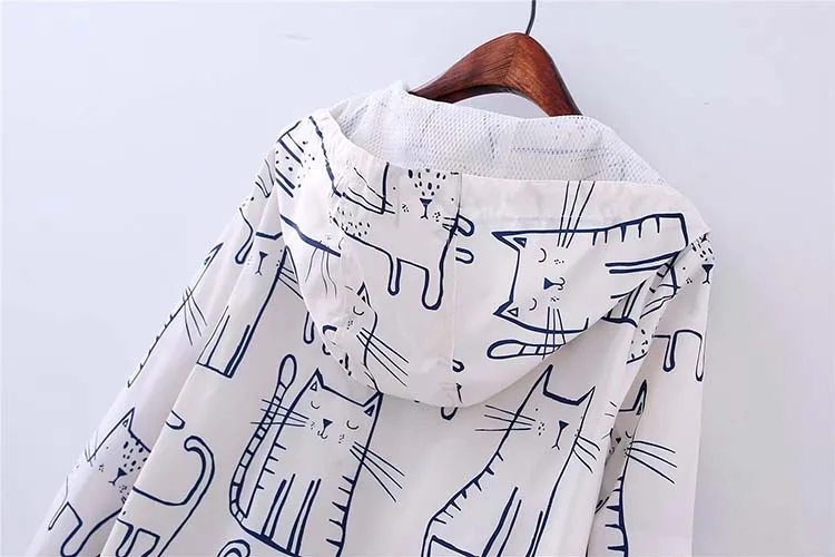 Весна осень тонкая куртка пальто для женщин мультфильм Кот горшок Harajuku Kawaii Толстовка граффити бейсбольные куртки пальто Chaqueta Mujer Япония