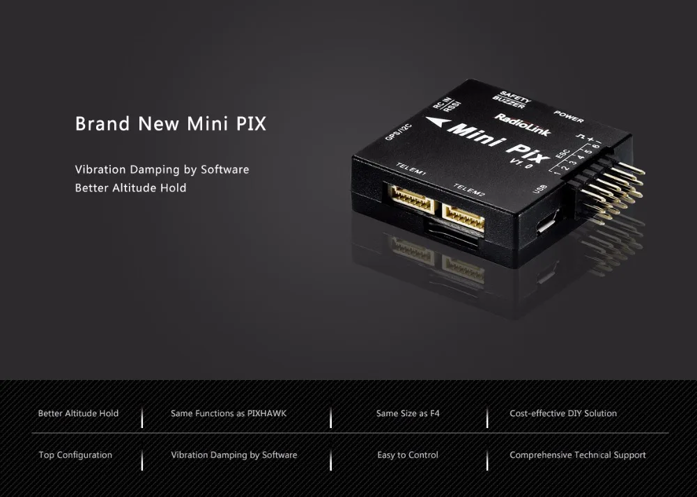 Radiolink Mini PIX PIXHAWK M8N gps контроль полета Вибрация Демпфирование программным обеспечением Attitude удержание для RC гоночный Дрон Мультикоптер