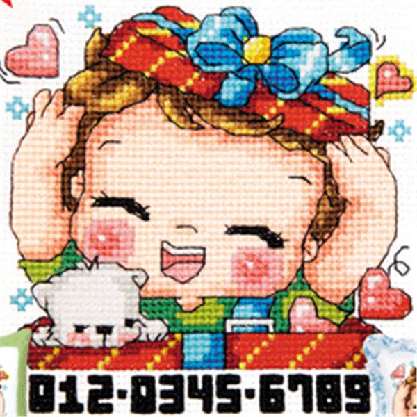 

SO437 DIY Mini Cartoon Packages Craft Stich Cross Stitch Cotton Fabric Needlework Embroidery Crafts Counted Cross-Stitching Kits