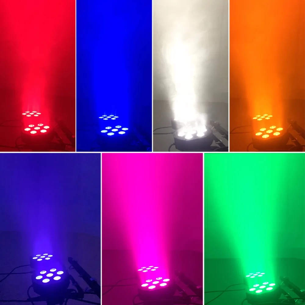 Светодиодный прожектор par с мультичипом RGBWA UV rgbw 4в1 5в1 6в1 светодиодный DJ DMX 7X12 Вт 7x18 Вт 7x15 Вт светодиодный плоский светильник SlimPar Quad без шума
