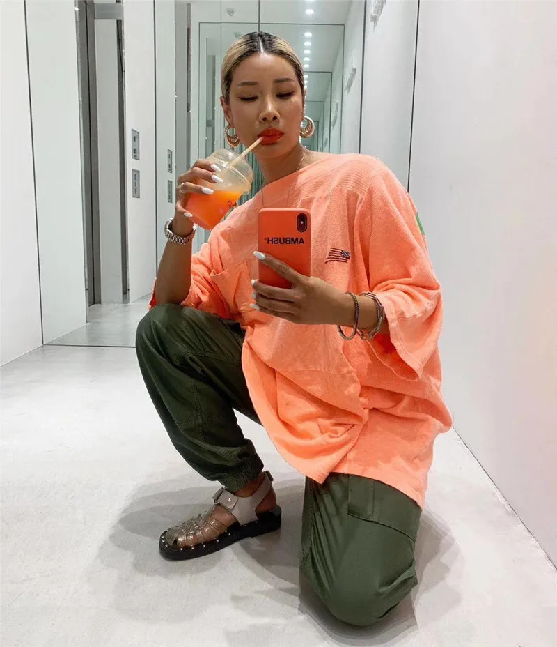 

AMBUSH Jogger Pleated Flight Pants Women Men Casual Black ArmyGreen AMBUSH CARGO PANTS Trousers