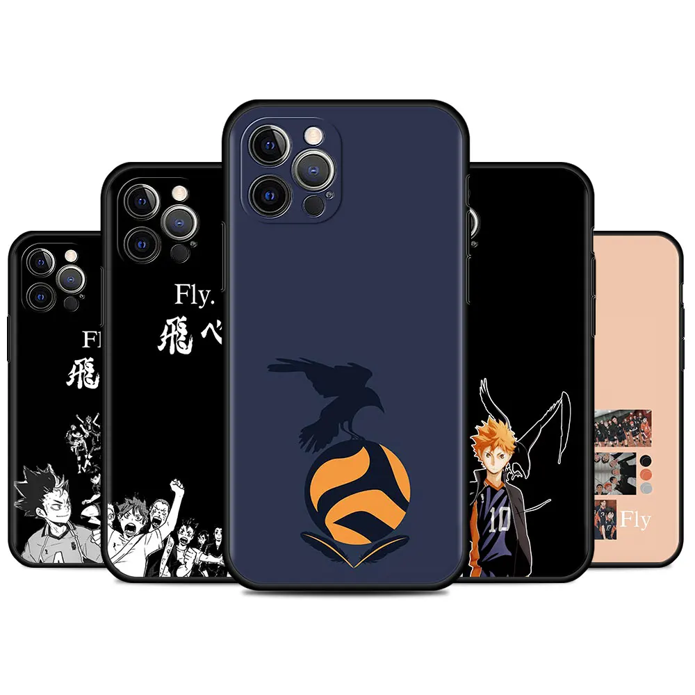 

Haikyuu Fly Phone Case For IPhone 11 13 7 8 Plus XR 12 Pro Max X 6 XS 12 Mini 5 SE Cover Black Soft Silicone Coque
