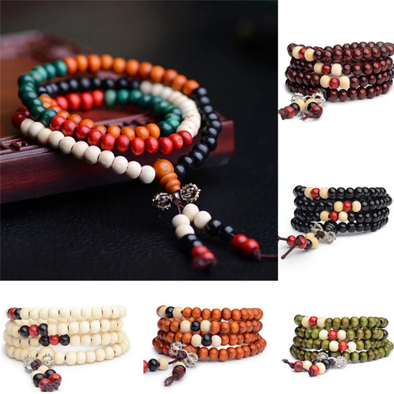 

1Pcs Unisex 108 Beads 8mm Natural Sandalwood Buddhist Buddha Wood Prayer Bead Men Bracelets & Bangles Jewelry