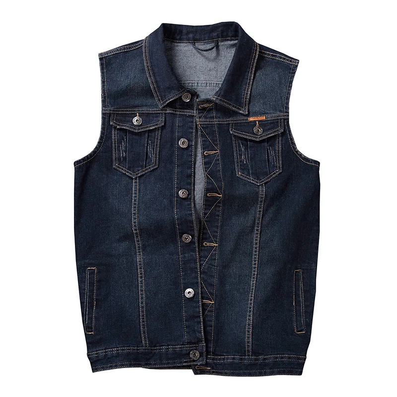 

Oversized men's fat denim waistcoat with enlarged stretch sleeveless top loose waistcoat fat man jacket