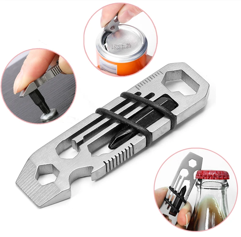 

Outdoor Mini Edc Survival Tool Multifunctional Bottle Opener Screwdriver Key Chain Pocket Utility Tool Camping Equipment