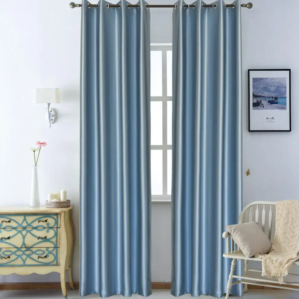 1 шт. 98% затенение шелковистый дизайн занавески однотонный стиль подходит для