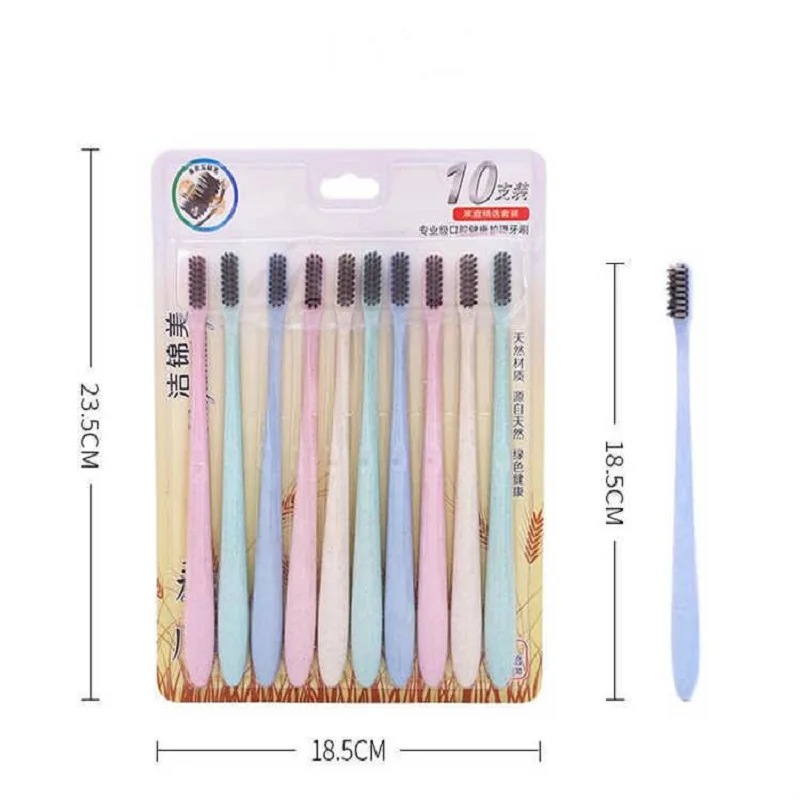 

10 Pieces Family Pack Charcoal Soft Toothbrush high quality Oral Care toothbrush Travel Utensils Reusable Adults Tooth brush