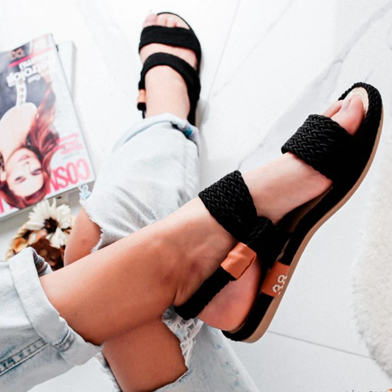 

Litthing Flat Sandals Women Shoes Buckle Soft Jelly Sandals Female Casual Women's Flat Platform Beach Shoes sandalias de mujer