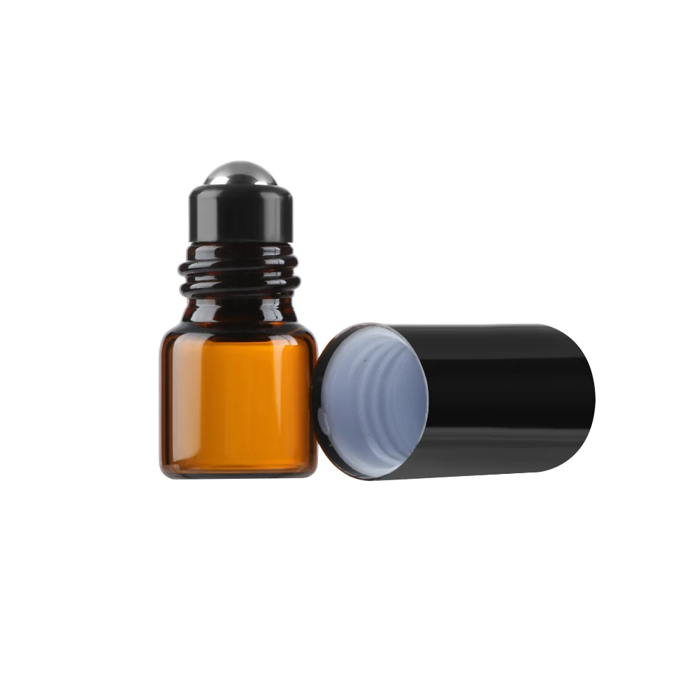 1Pcs Empty 1ml 2ml 3ml 5ml 10ml Amber Thin Glass Roll on Bottle Sample Test Essential Oil Vials with Roller Ball Refillable | Красота и
