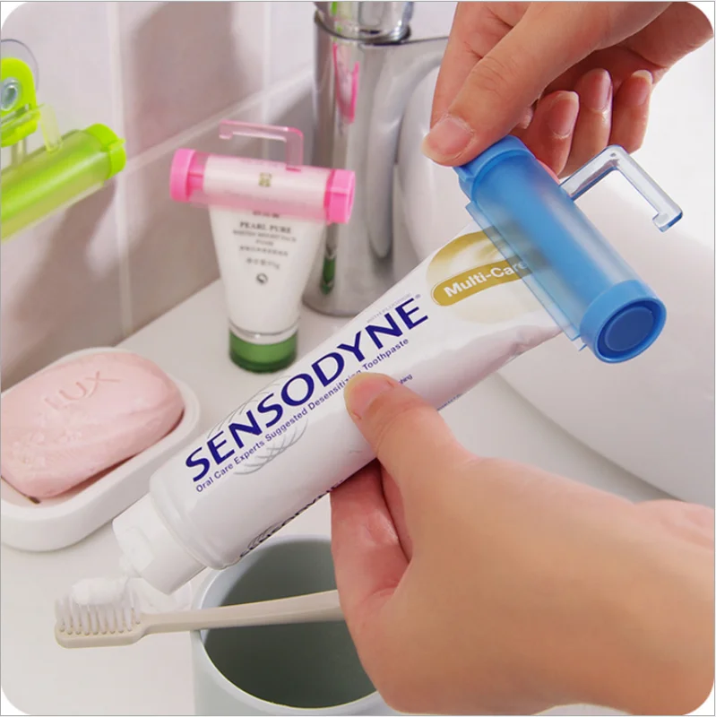 

1Pc Toothpaste Dispense Bathroom Home Suction Cup Hook Squeezing Toothpaste Device Toothbrush Holders Random Color