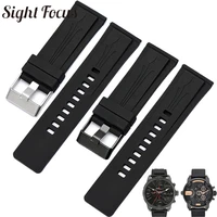 rubber silicone men watchbands for panerai diesel dzmc0001 watch accessories 26mm black watch straps belt masculino bracelet men