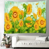 sunflower flower forest tapestry background cloth polyester fabric home decoration hanging cloth