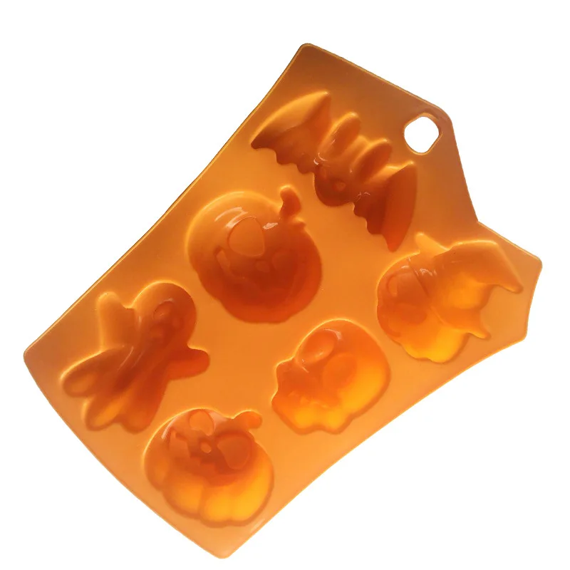 

6 Holes Halloween Cake Mold Home Kitchen Pumpkin Skull Shape Silicone Cake Molds Cooking Bakeware Bake Tools Chocolate Moulds