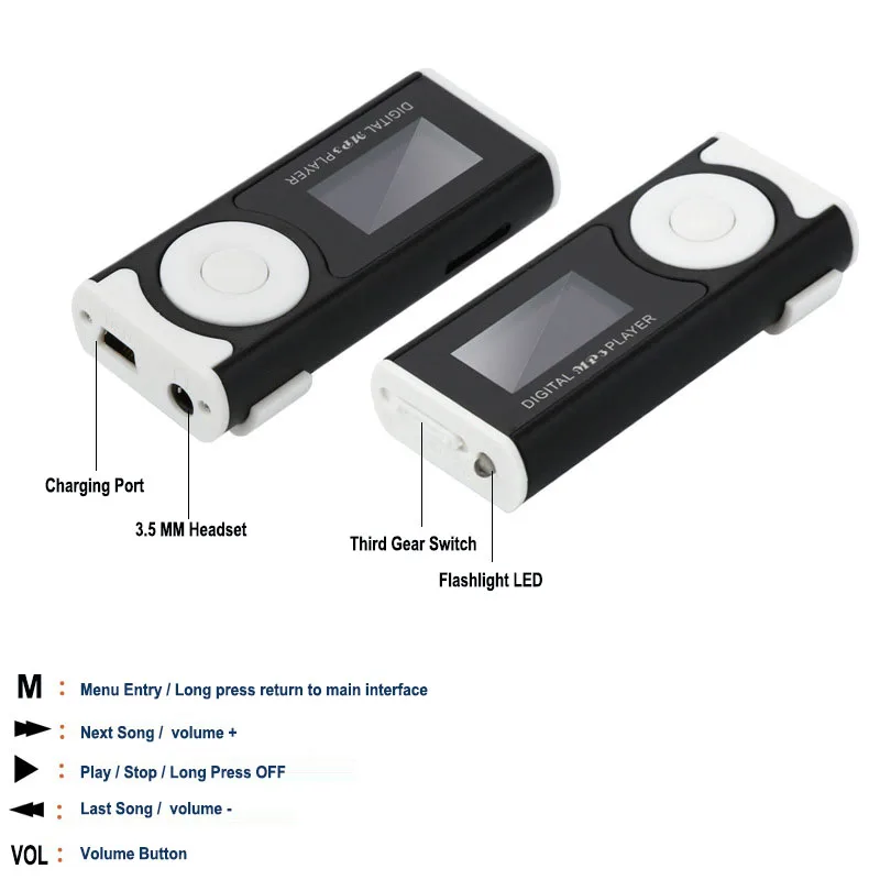 Портативный мини mp3-плеер MX803 с фонариком и поддержкой музыки | Электроника