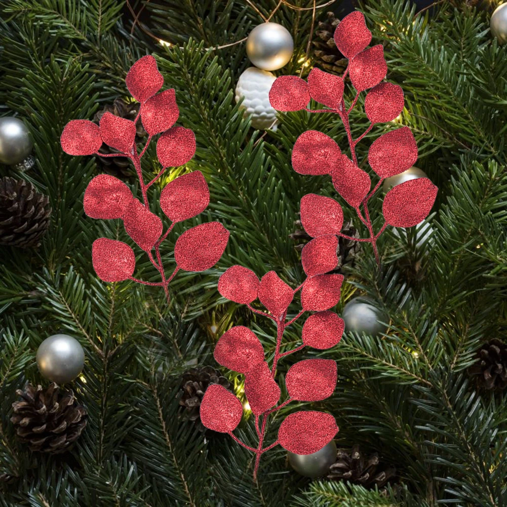 2 шт. Рождественская блестящая елка искусственные Твердые листья сделай сам