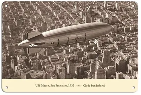 USS Macon (ZRS-5) -Сан-Франциско 1933-ВМС США-Рыболовля на авианосец металлическая