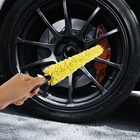 Автомобильные колеса щетка для мытья Пластик ручка автомобиля щеточка для чистки колесные диски шин чистящей щетки для авто с эффектом потертости; Щетки губки для мытья автомобиля инструменты