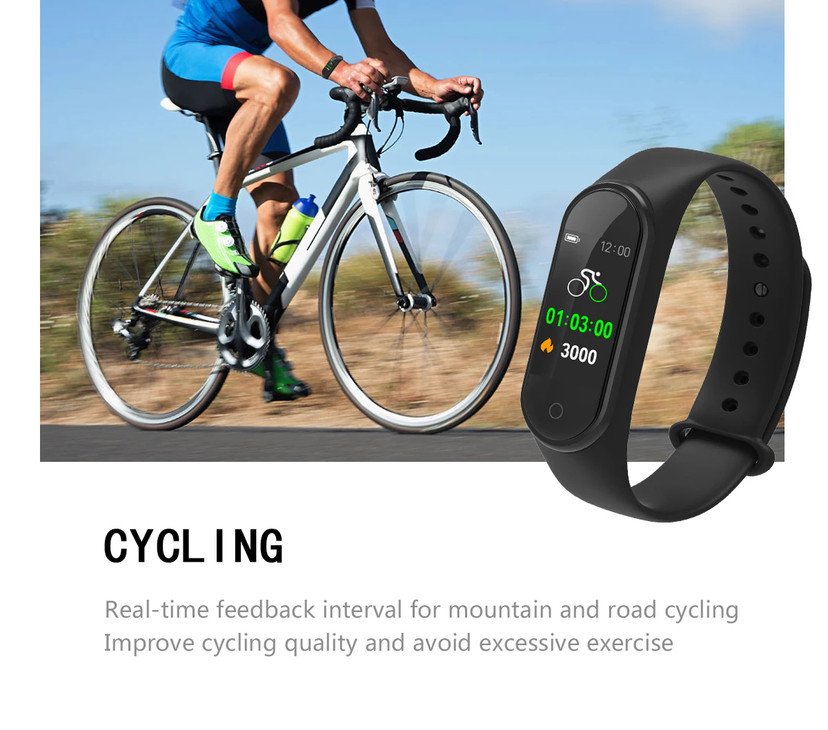 Smart Fitness Bracelet M4 Tracker Waterproof Pedometer Blood Pressure Watch Support Multi-Languauge Wristband For Men Women Kids